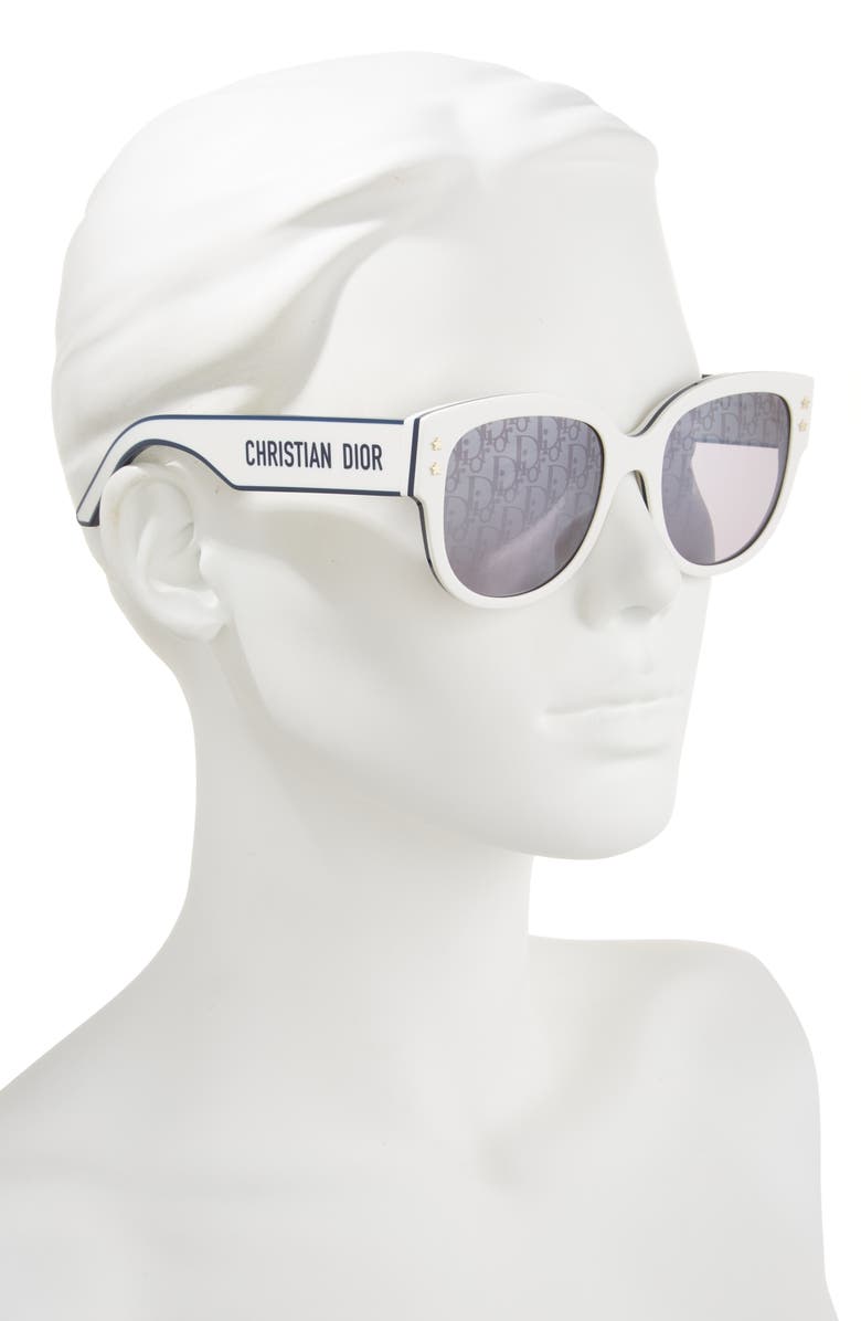 DIOR 'Diorpacific B2I 54mm Butterfly Sunglasses, Alternate, color, Ivory / Smoke Mirror