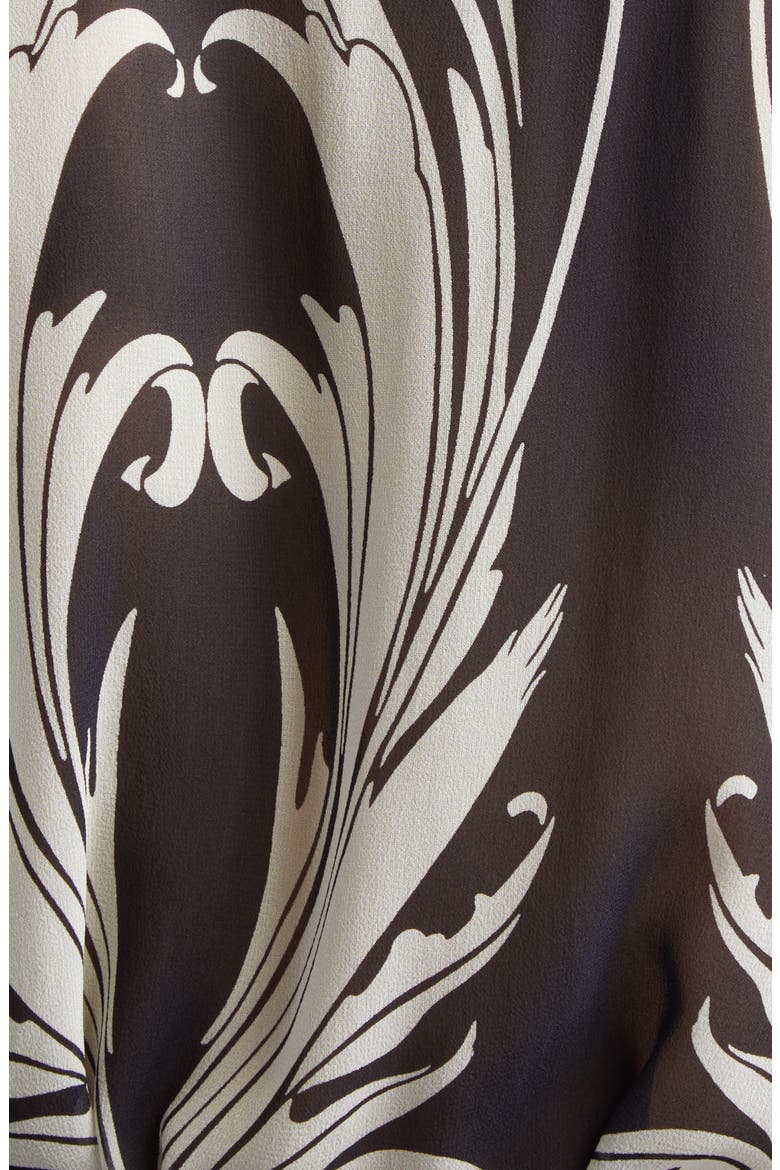 Print Silk Georgette Wrap Coat, Alternate, color, BLACK