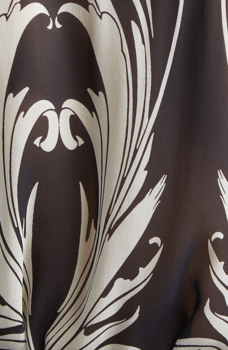 MONSE Print Silk Georgette Wrap Coat, Alternate, color, Black