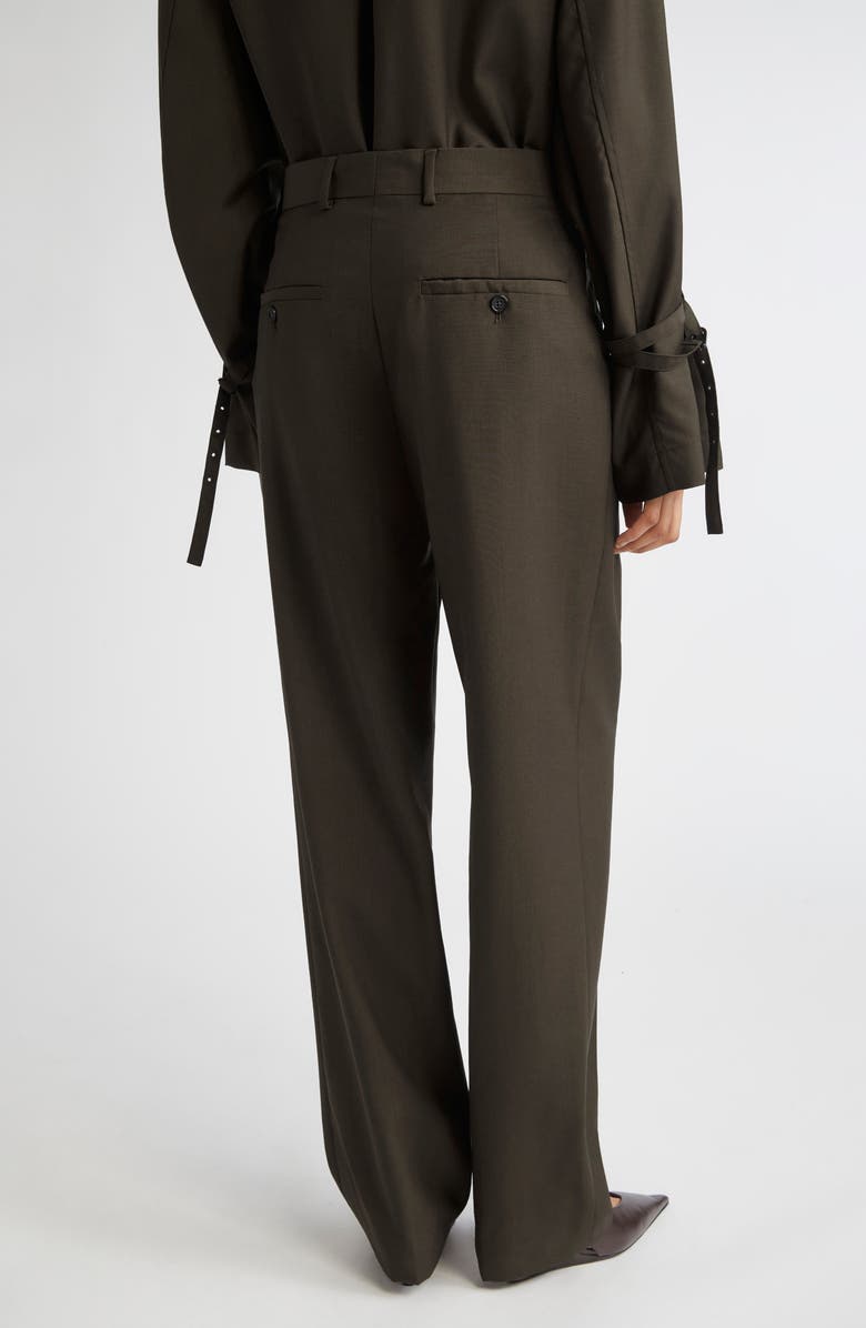 TOTEME Pleated Wool Trousers, Alternate, color, Pepper