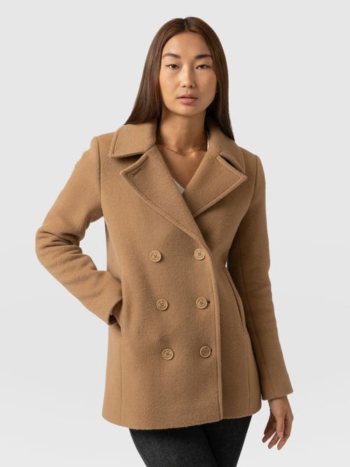 Saint And Sofia Saint + Sofia Quinn Pea Coat In Nude