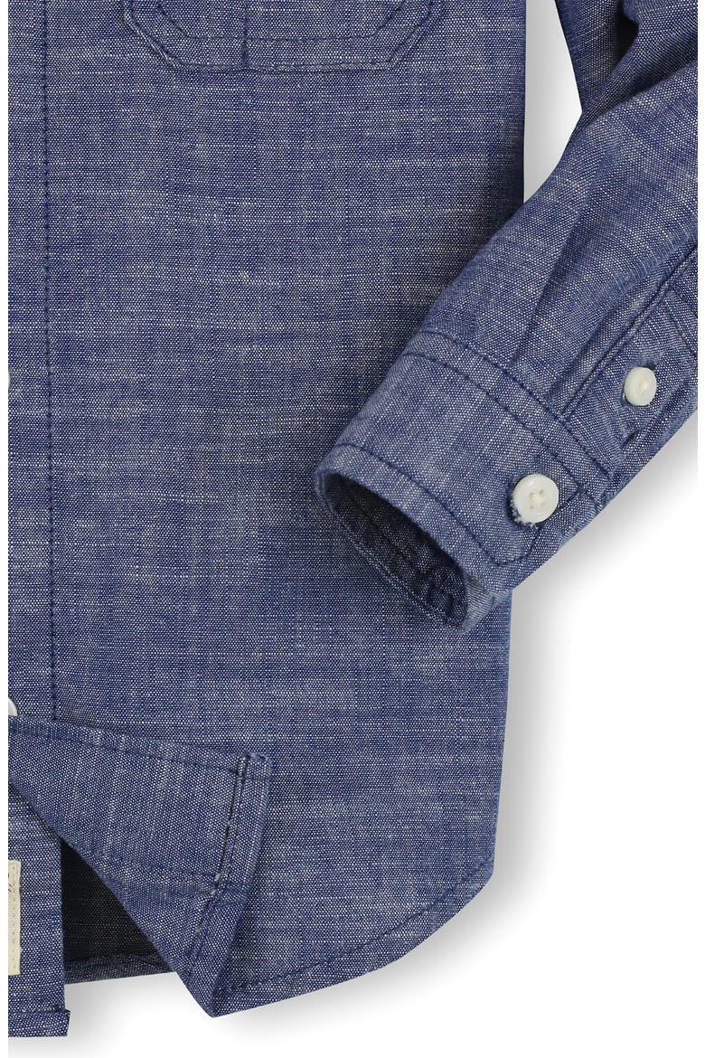 Kids' Organic Long Sleeve Chambray Shirt, Alternate, color, Blue Chambray