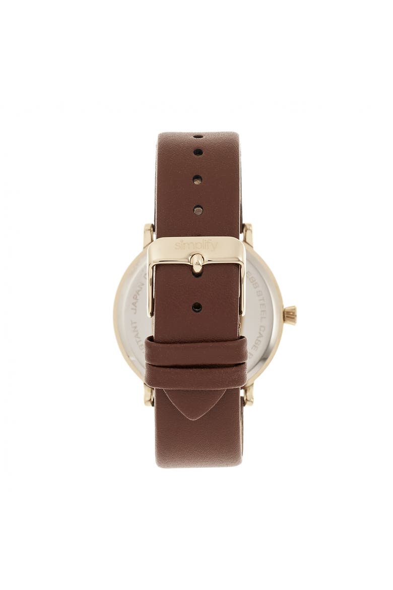 The 6200 Leather-Strap Watch, Alternate, color, White/Brown