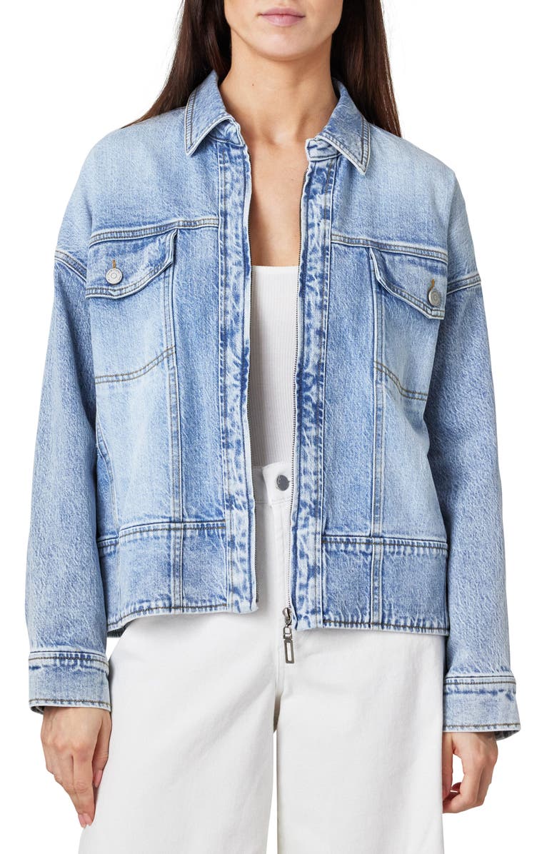 Habitual Zip Oversize Denim Trucker Jacket, Main, color,