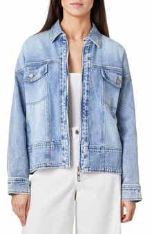 Zip Oversize Denim Trucker Jacket