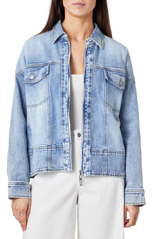 Habitual Zip Oversize Denim Trucker Jacket In Pacific
