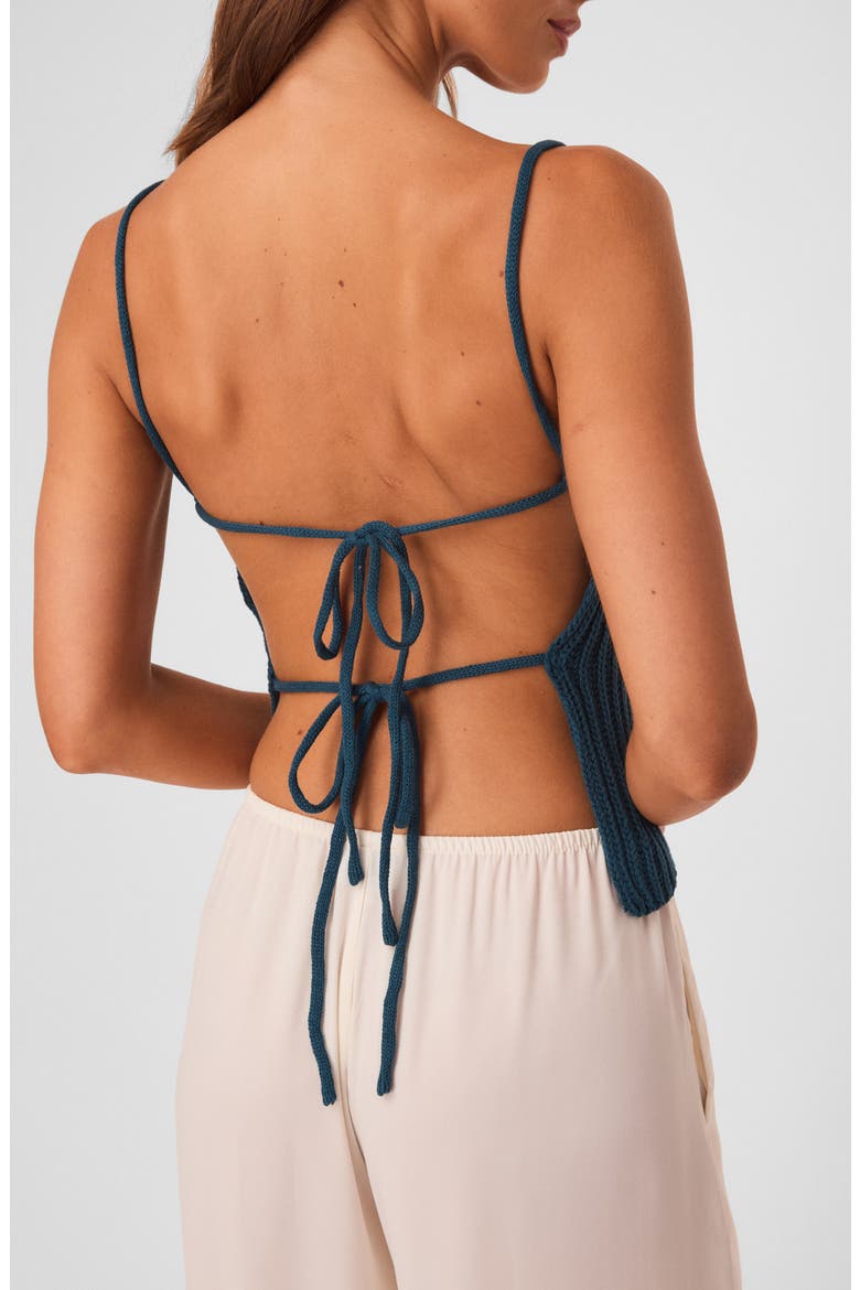 Desi Open Back Asymmetric Ribbed Top, Alternate, color, TEAL