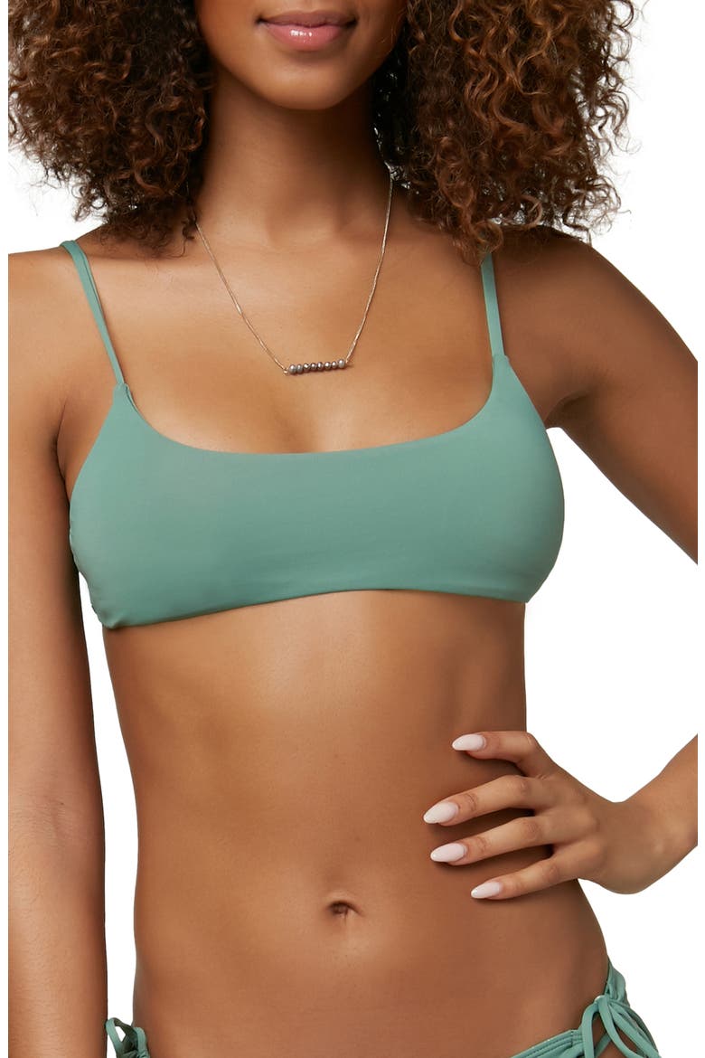 Surfside Saltwater Solid Bralette Bikini Top, Main, color, MOSS
