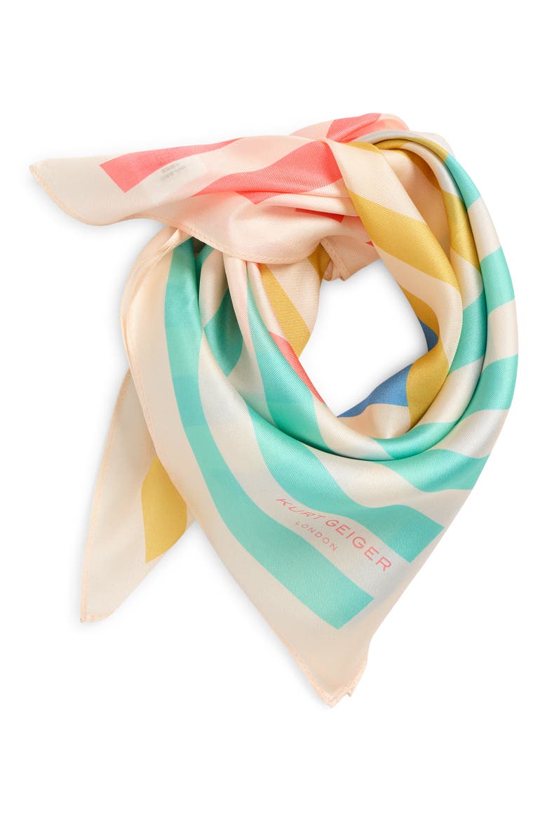 Mixed Stripe Silk Bandana, Alternate, color, RAINBOW MULTI