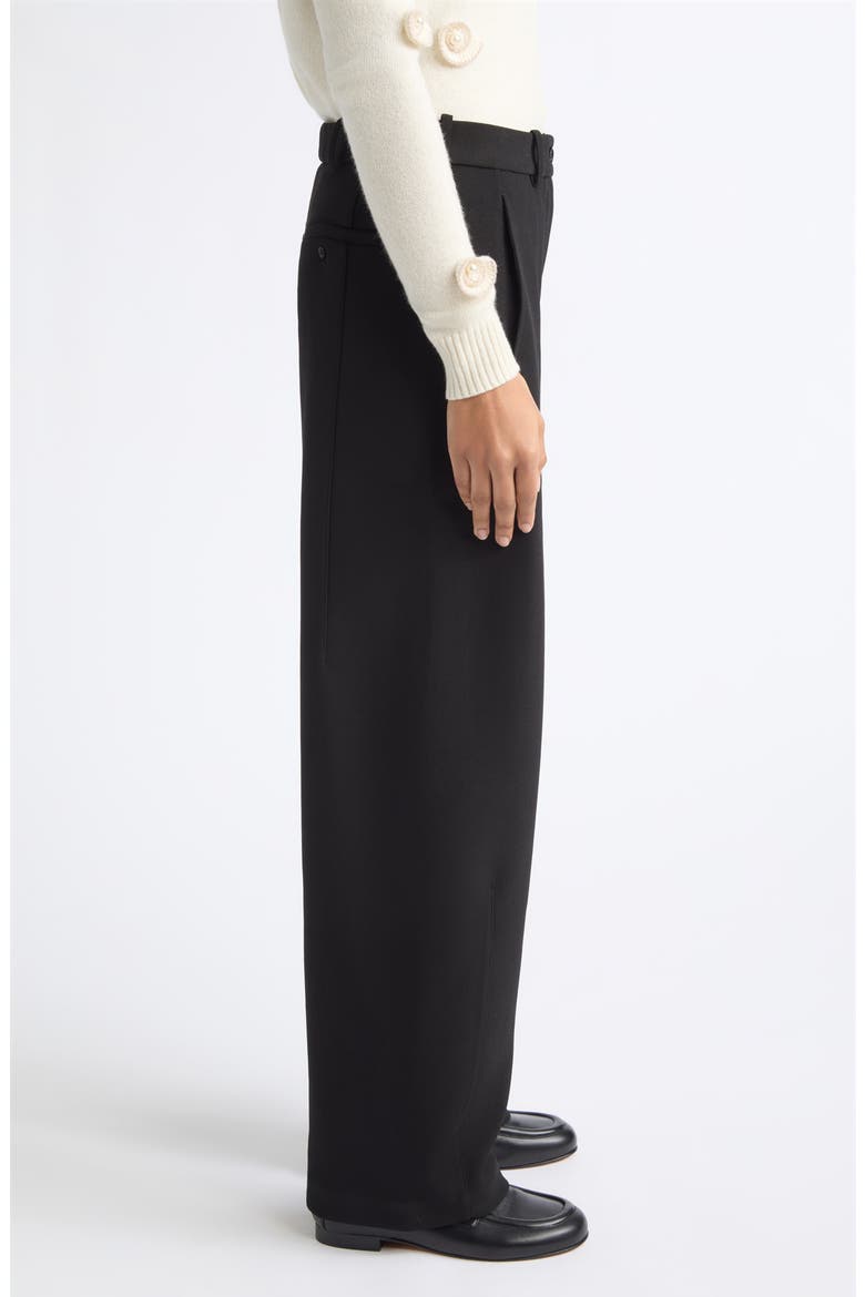 Sharp Pleat Wide Leg Pants, Alternate, color, BLACK