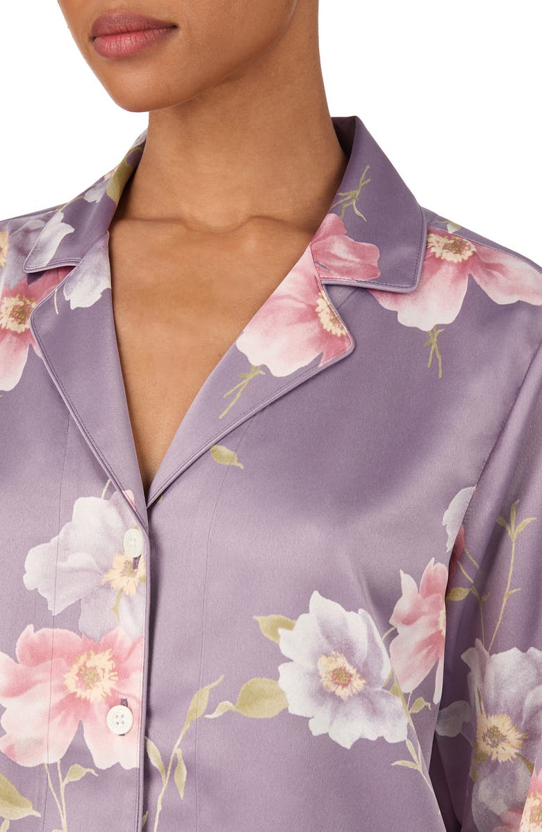 Lauren Ralph Lauren Floral Satin Pajamas, Alternate, color, Orchid Print
