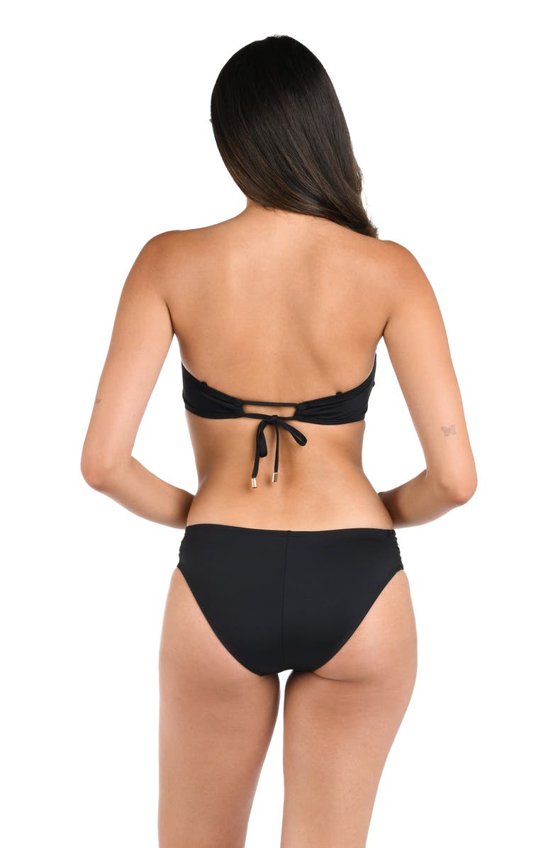 La Blanca IG Twist Bandeau Bikini Top, Alternate, color, Black