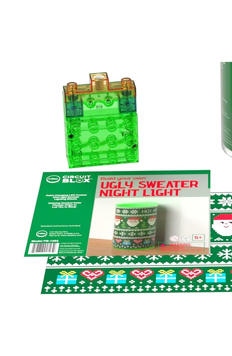 E-Blox Power Blox Byo, Holiday Night Light Ugly Sweater, Ages 5+, Alternate, color, Multicolored