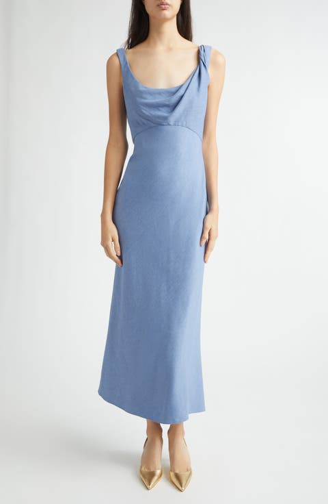 Cowl Neck Twist Strap Dress