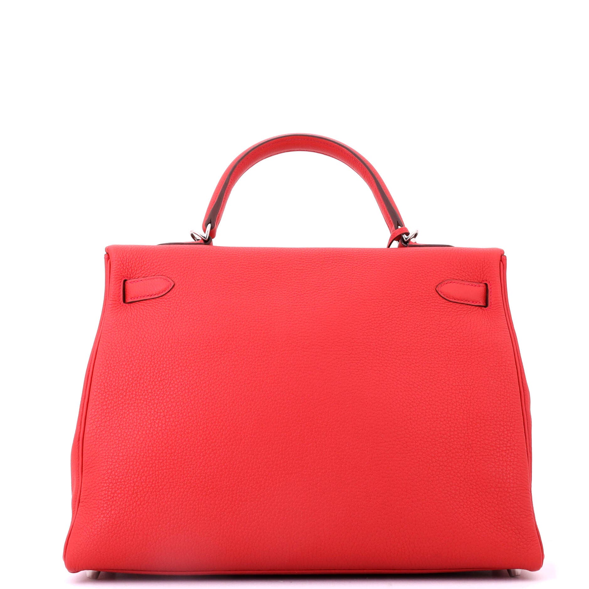 Pre-Owned Hermes Kelly Handbag Red Togo with Palladium Hardware 35, Alternate, color, Geranium