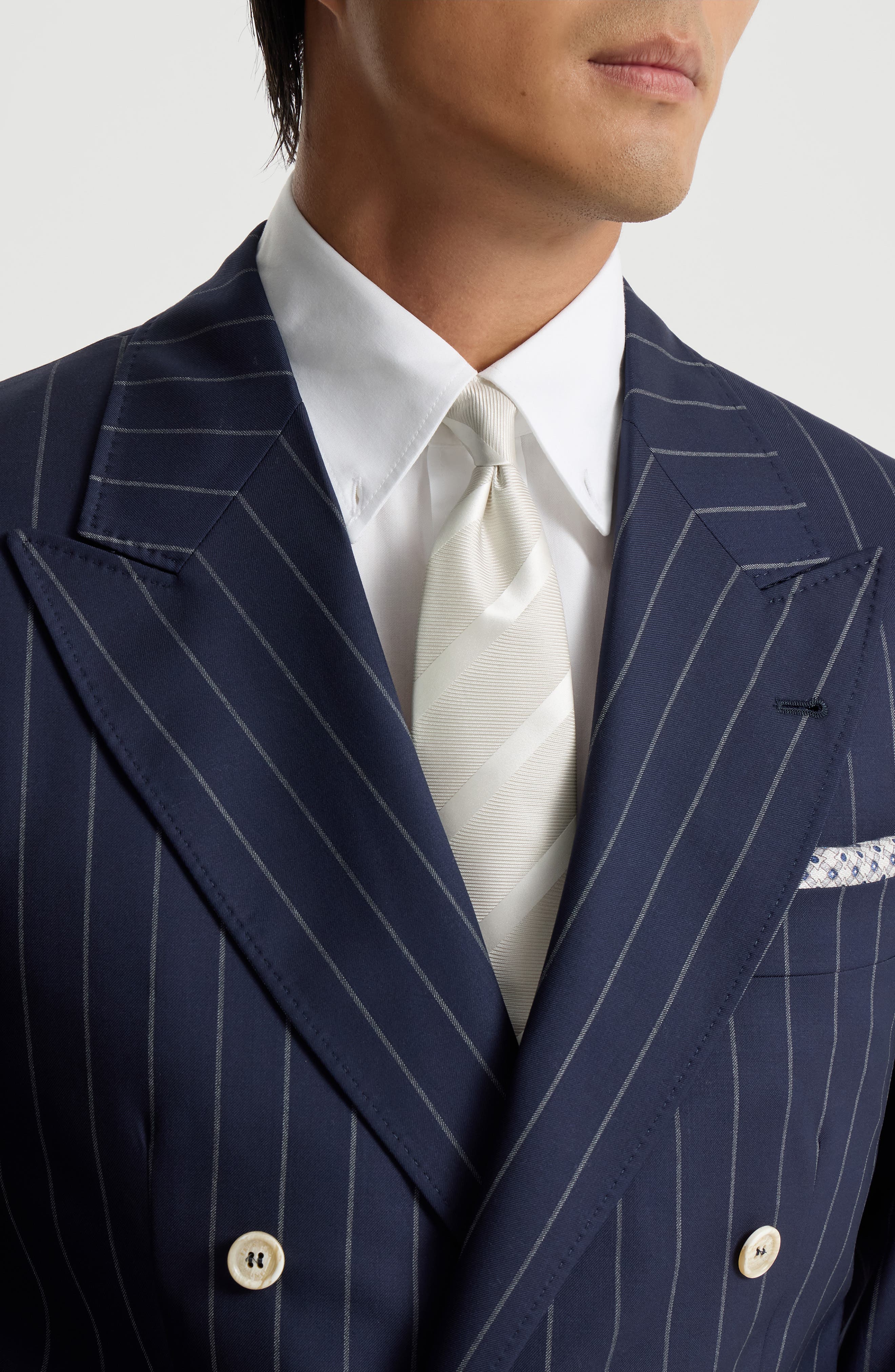 Brunello Cucinelli Silk diagonal tie with regimental stripe (Men ...