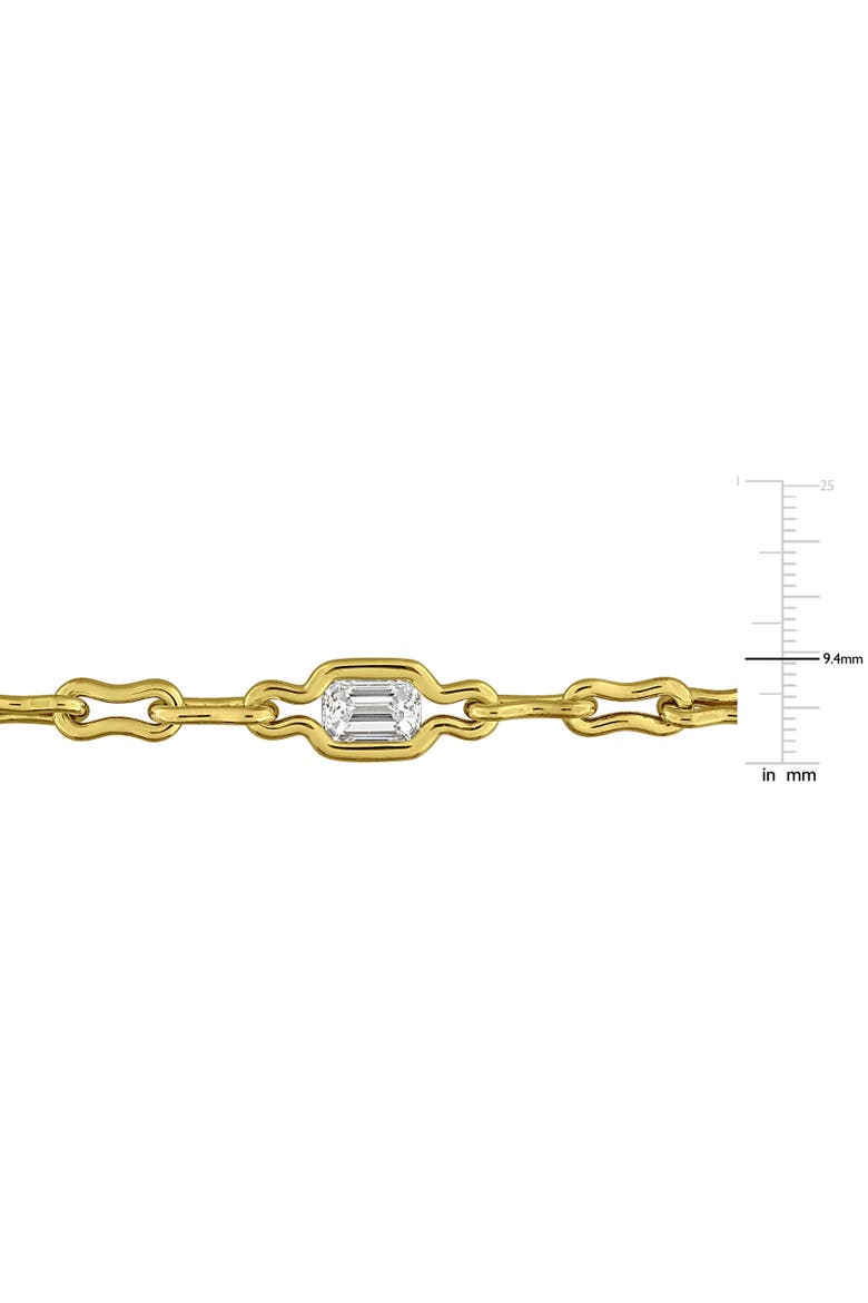 2 CTW Lab-Grown Diamond Link Necklace 18k Vermeil, Alternate, color, Yellow-Plated