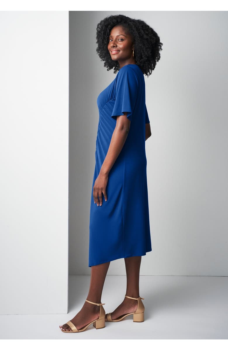 Jessica London Flutter Sleeve Midi Dress, Alternate, color, 