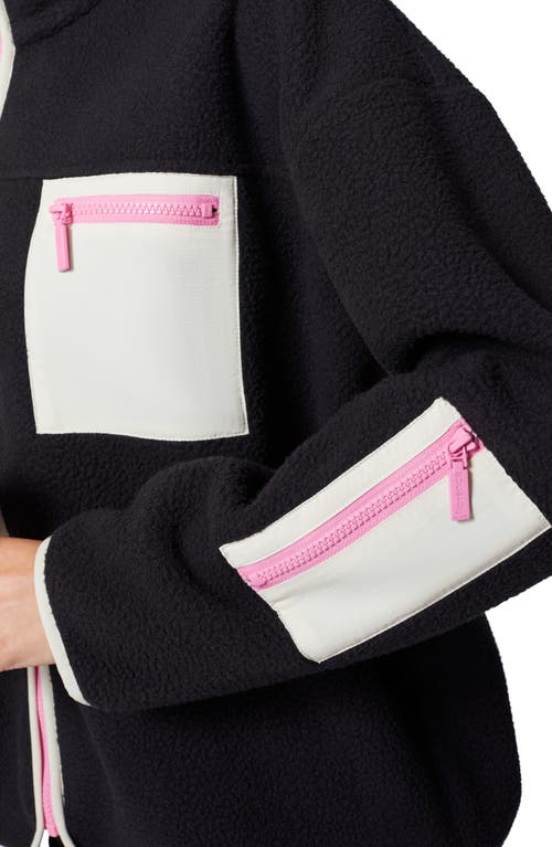 Florence By Mills High Pile Fleece Jacket In Black