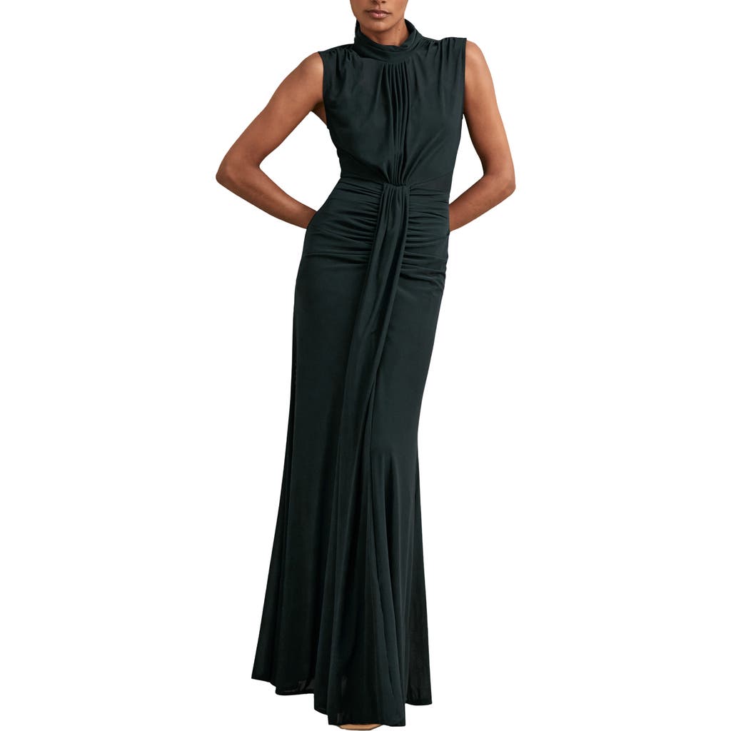 Reiss Womens Teal Daniella Sleeveless Stretch-woven Maxi Dress In Black