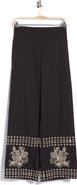 ELIE ELIE TAHARI Embroidered Hem Pull-On Pants