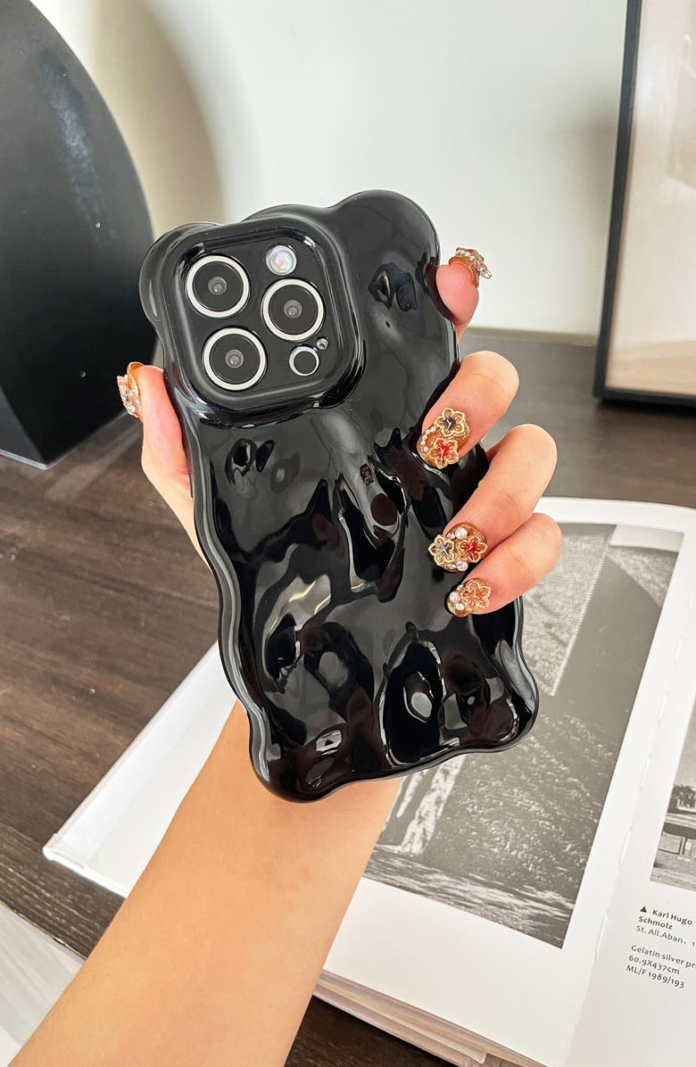 Auramma Glossy Bubbles iPhone 15 Pro Max Case, Alternate, color, Black