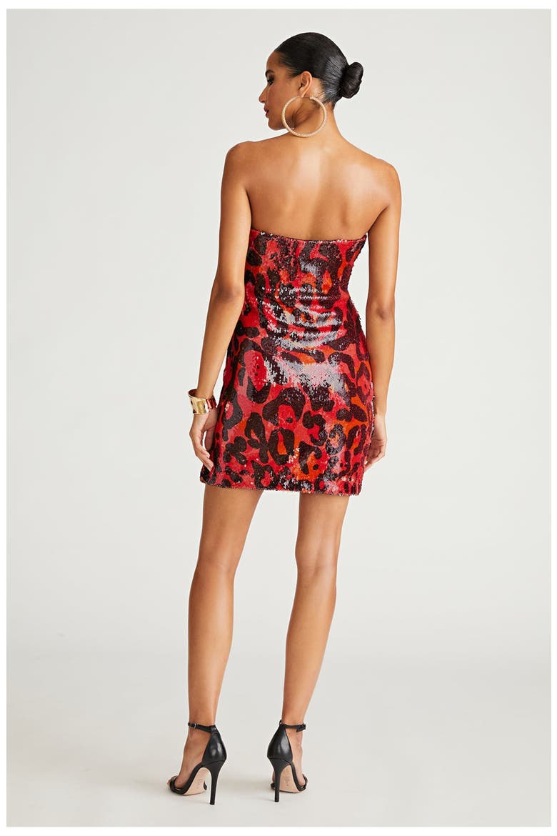 Ari Dress In Printed Sequin, Alternate, color, Leopard Degrade