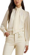 Lauren Ralph Lauren Georgette Tie Neck Shirt