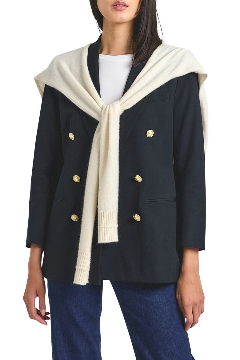 Wool Blend Shrug, Main, color, CHALK