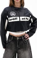 AZALEA WANG Crop Faux Leather Racing Jacket