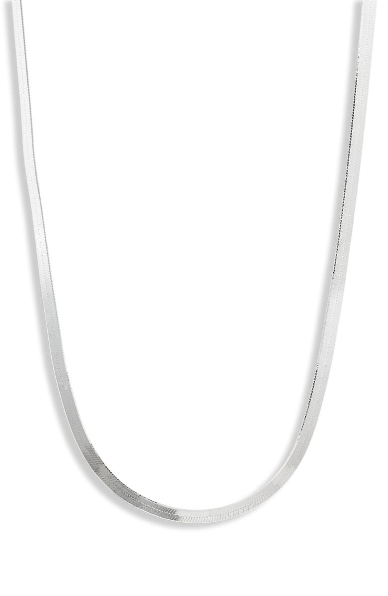 Argento Vivo Sterling Silver Herringbone Chain Necklace, Main, color, Silver