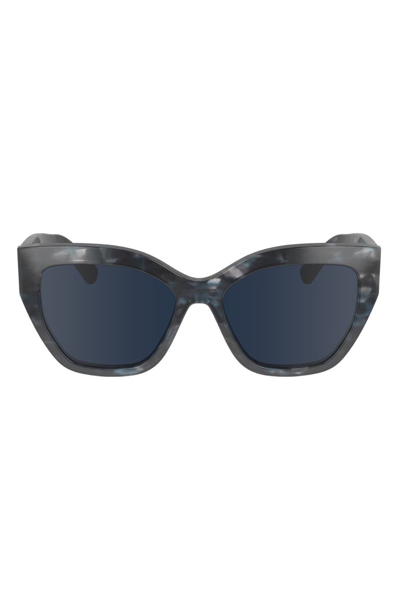 Longchamp 55mm Butterfly Sunglasses, Main, color, Textured Blue