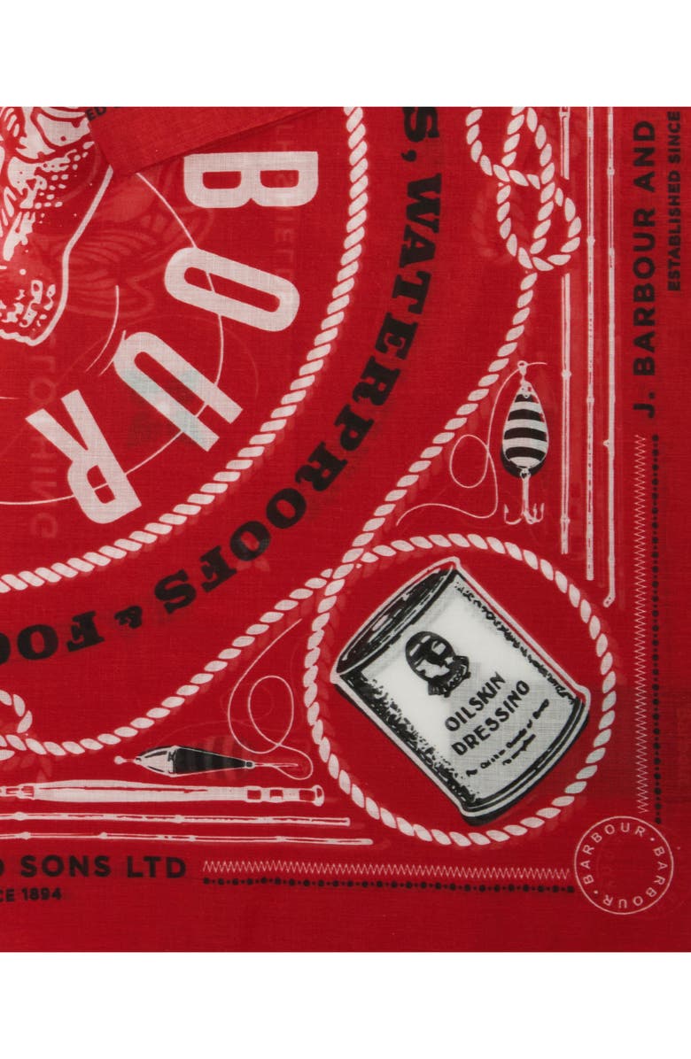Barbour Heritage Print Cotton Bandana Scarf, Alternate, color, Red