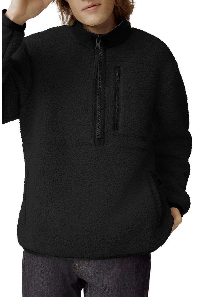Renfrew Wool Blend Fleece Half Zip Pullover, Main, color, BLACK - NOIR
