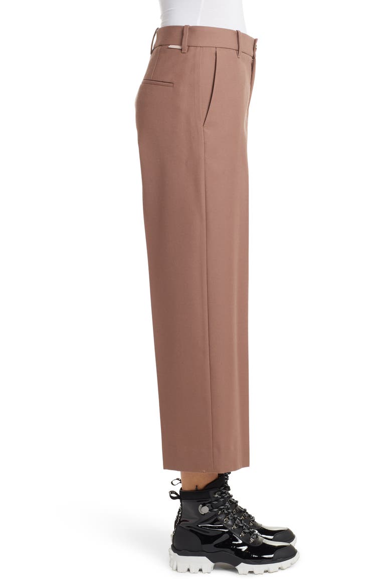 Wide Leg Wool Crop Pants, Alternate, color, BROWN