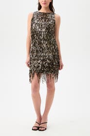 Trina Turk Nini Fringed Sequin Dress