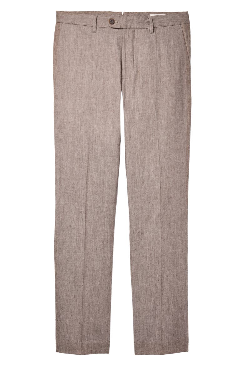 Primo Cotton & Linen Blend Chinos, Alternate, color, MID BROWN TWILL