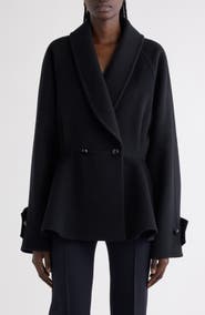 Chloé Double Breasted Wool Peplum Jacket
