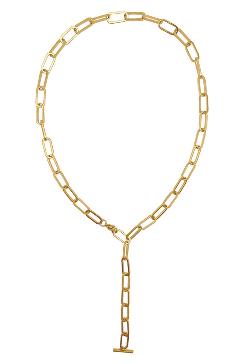 Water Resistant Paperclip Chain Y-Drop Necklace, Alternate, color, YELLOW