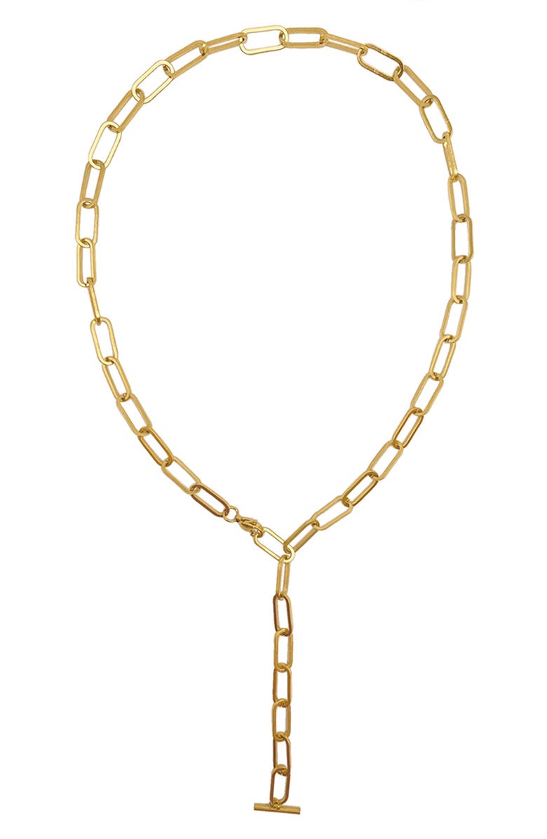 Adornia Water Resistant Paperclip Chain Y-Drop Necklace, Alternate, color, Yellow