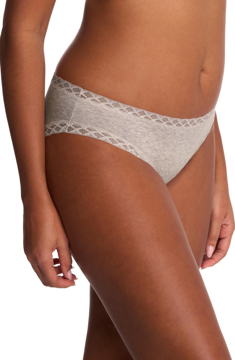 Natori Bliss Cotton Girl Brief, Alternate, color, Lt Grey Heather