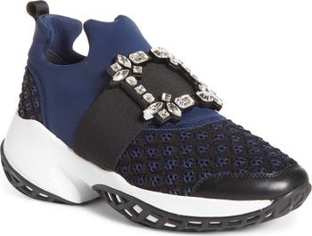Roger Vivier Viv Crystal Buckle Slip-On Sneaker (Women