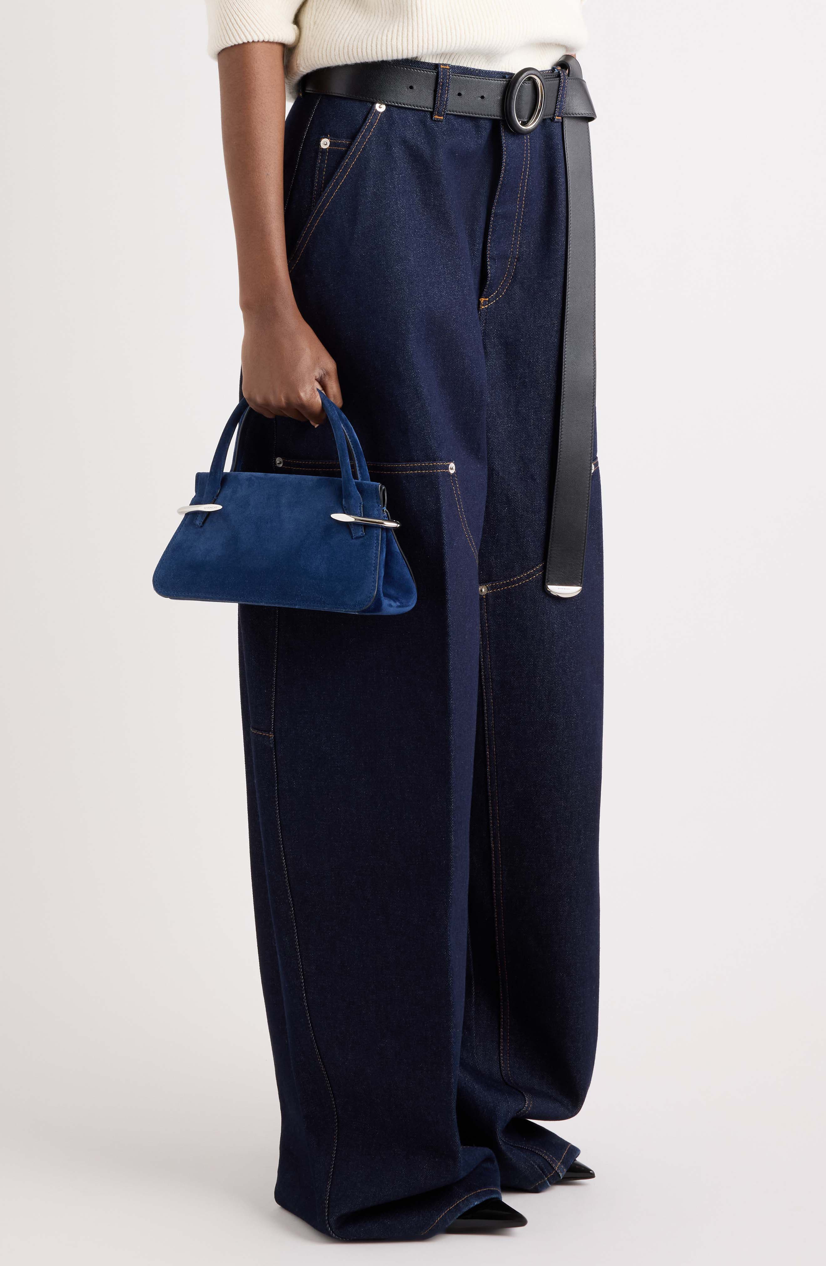 Pinch Mini Leather Bag, Alternate, color, SAPHIR BLUE
