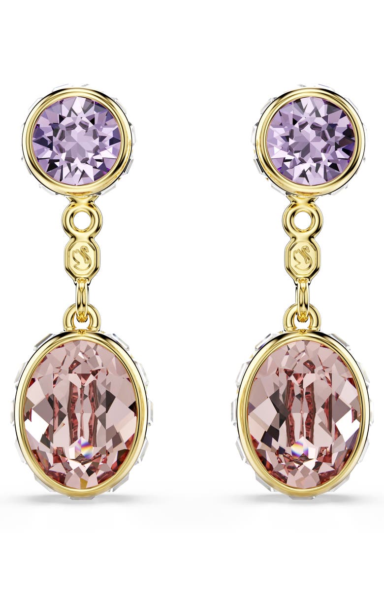 Swarovski Chroma Crystal Drop Earrings, Alternate, color, Gold/ Multi