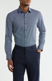 DKNY Dot Stripe Stretch Dress Shirt
