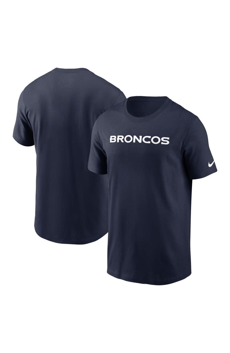 Nike Men's Nike Navy Denver Broncos Primetime Wordmark Essential T-Shirt, Main, color, Navy