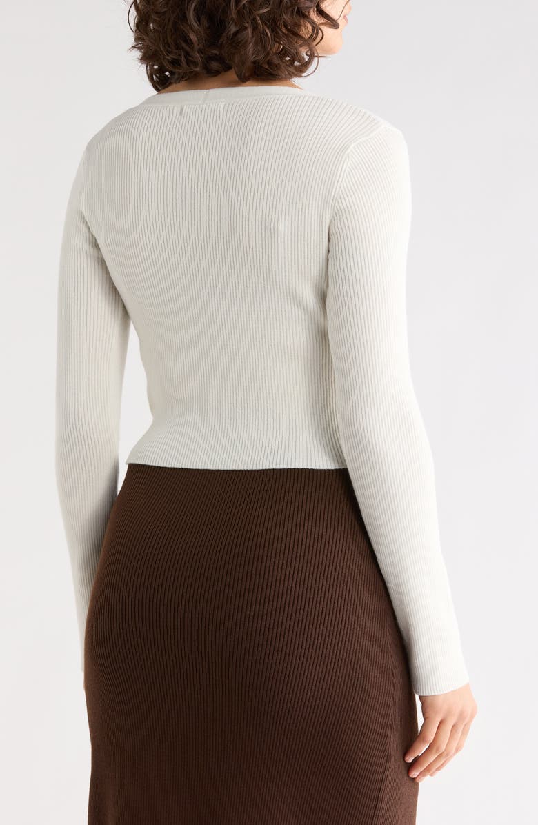 Tart Myka V-Neck Crop Cardigan, Alternate, color, Coconut Milk