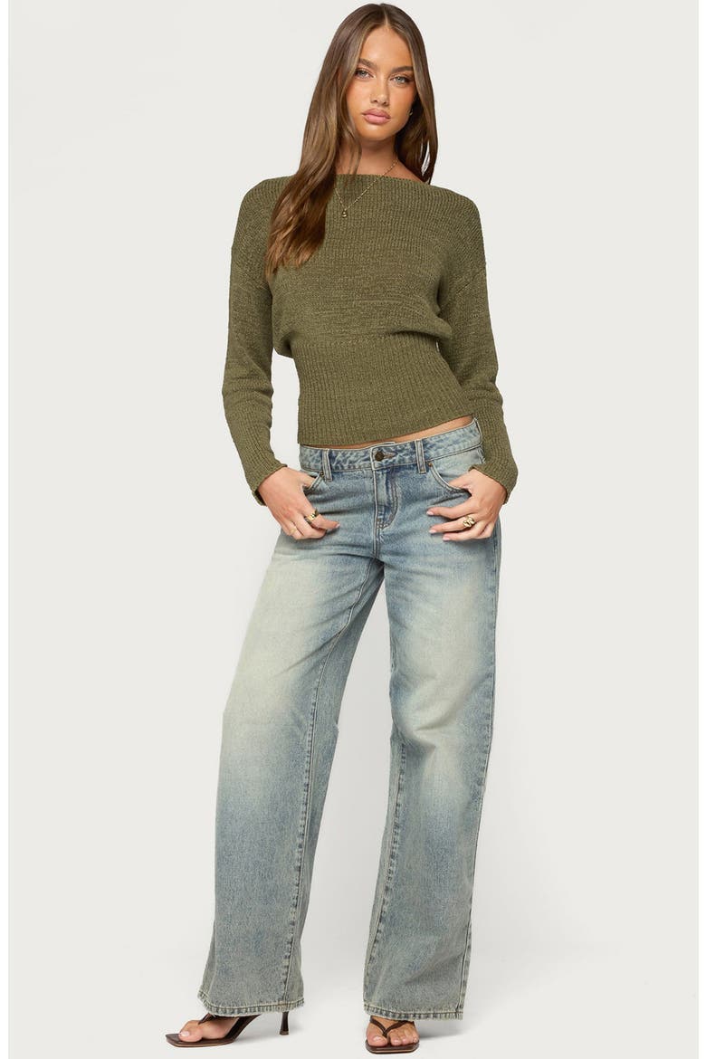 Tezi Boat Neck Light Knit Top, Alternate, color, OLIVE