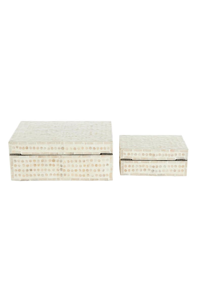 UMA Contemporary Set of 2 Decorative Mother of Pearl Boxes, Alternate, color, 