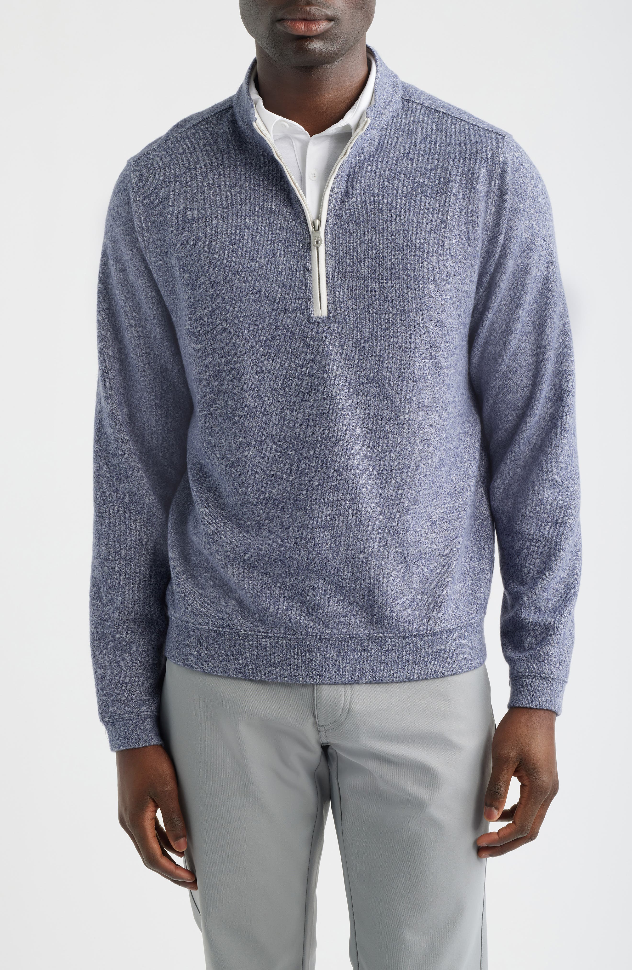 Marled Sweater Knit Quarter Zip Pullover - image 3